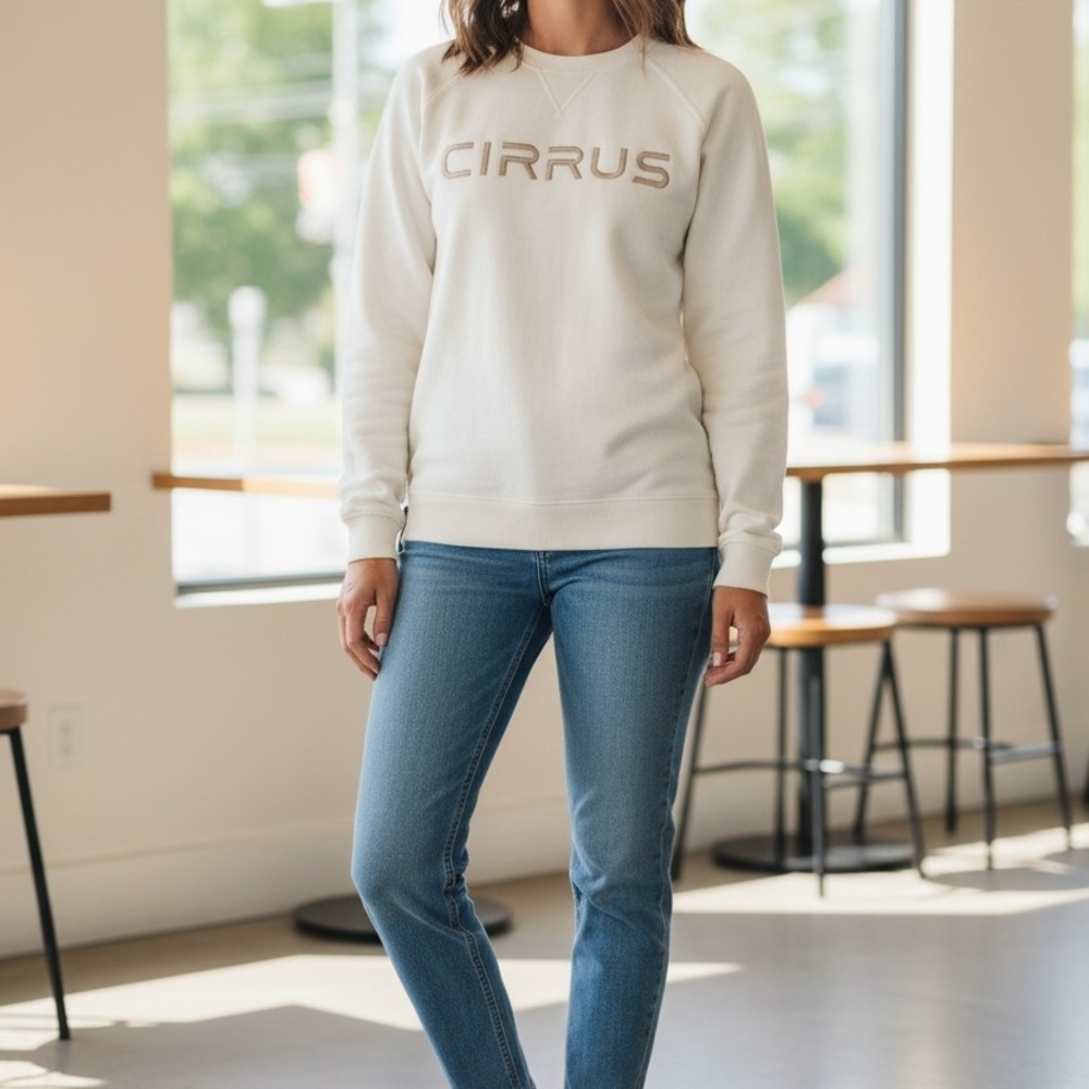 boxercraft Cream Logo Crewneck